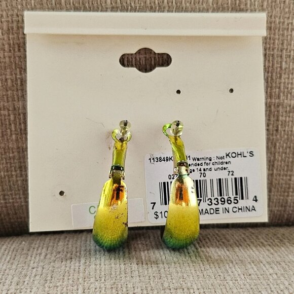 SO Women Earrings Gold/Blue Tone Hoop Fashion Jewelry New with defect - Picture 10 of 12